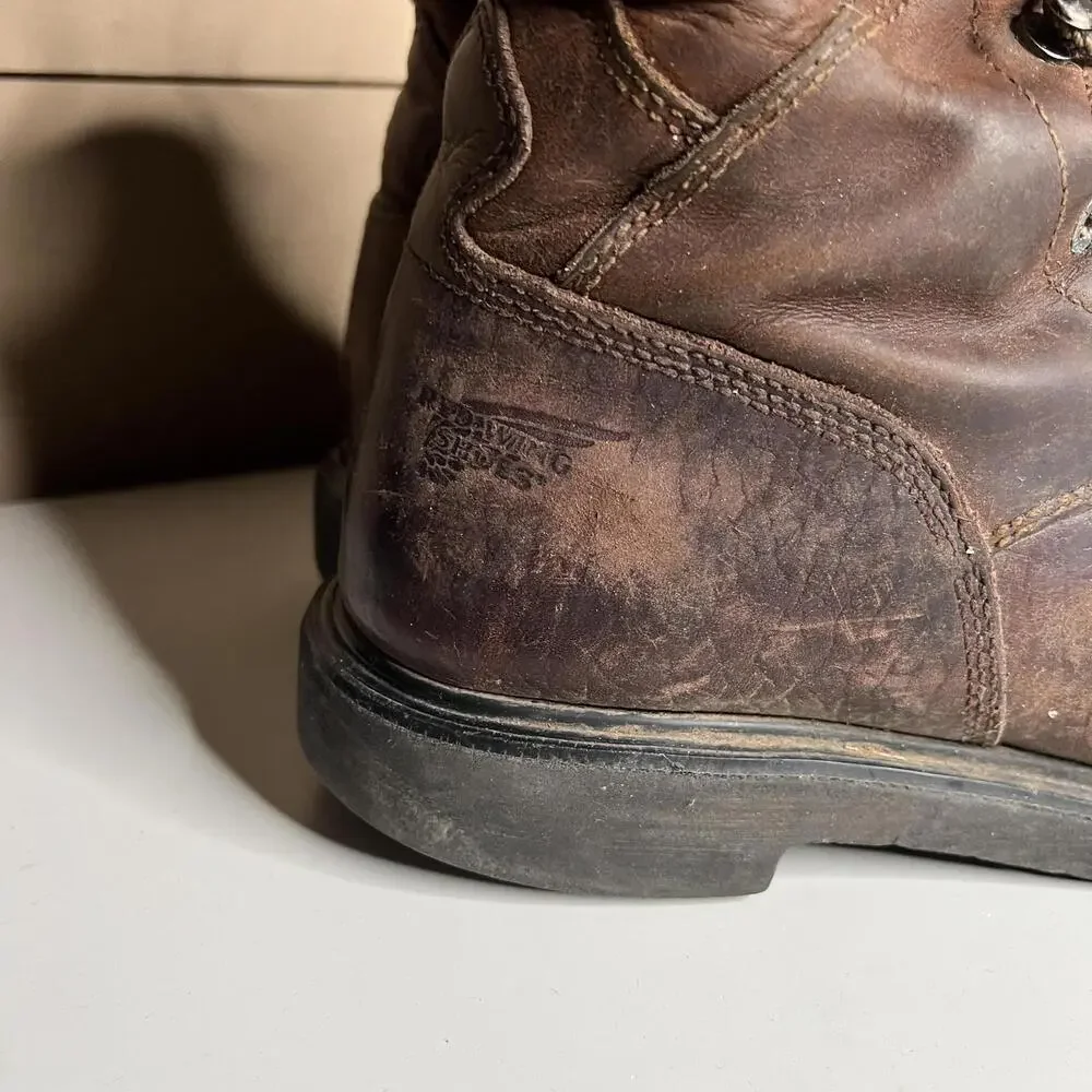 Red Wing Shoes 1102 Work Combat Boots‎ Mens 9 Brown Leather Slip Resistant EH